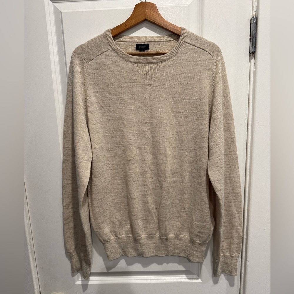 J. Crew Men's Beige Crewneck Sweater